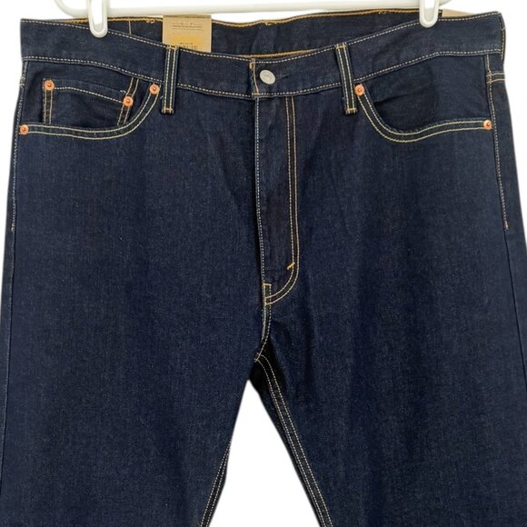 Levis 513 Men's Slim Fit Straight Leg Navy Denim Jeans Size 38x32 Zip Closure NW - Picture 3 of 12